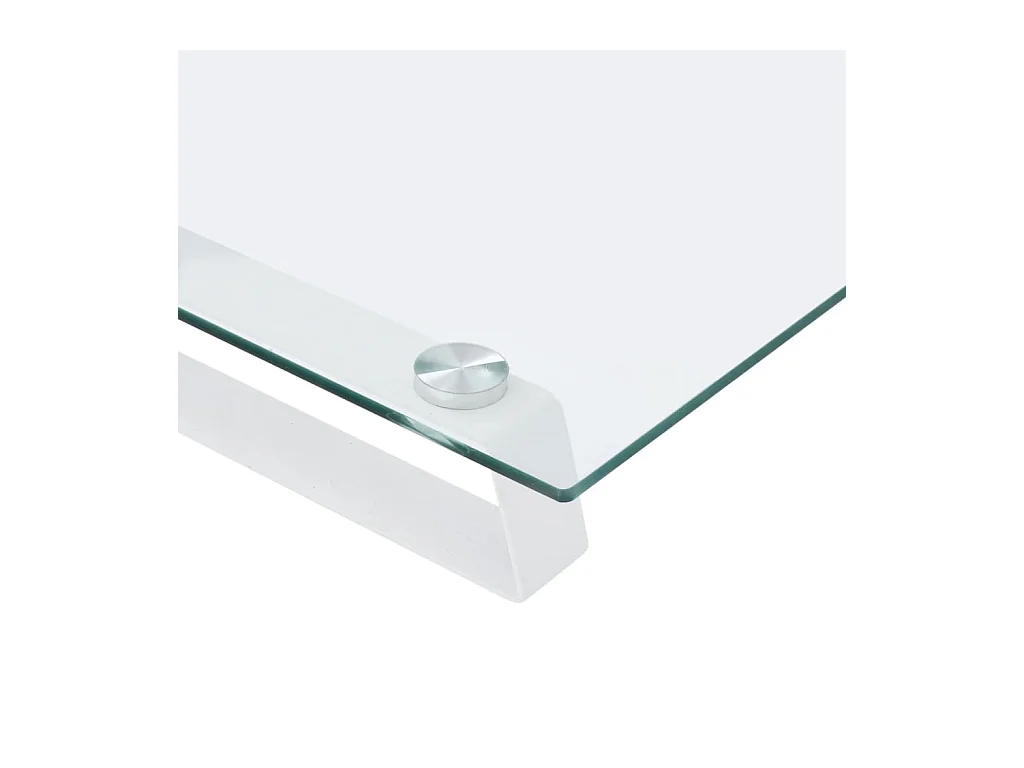 Suporte para monitor mesa e móvel 100 x 35 x 8 cm vidro temperado e metal branco 02_0044852