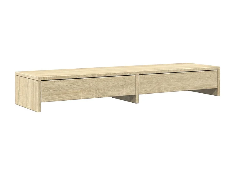 Supporto per monitor tavolo da scrivania con cassetti legno ingegnerizzato Sonoma marrone 02_0044944