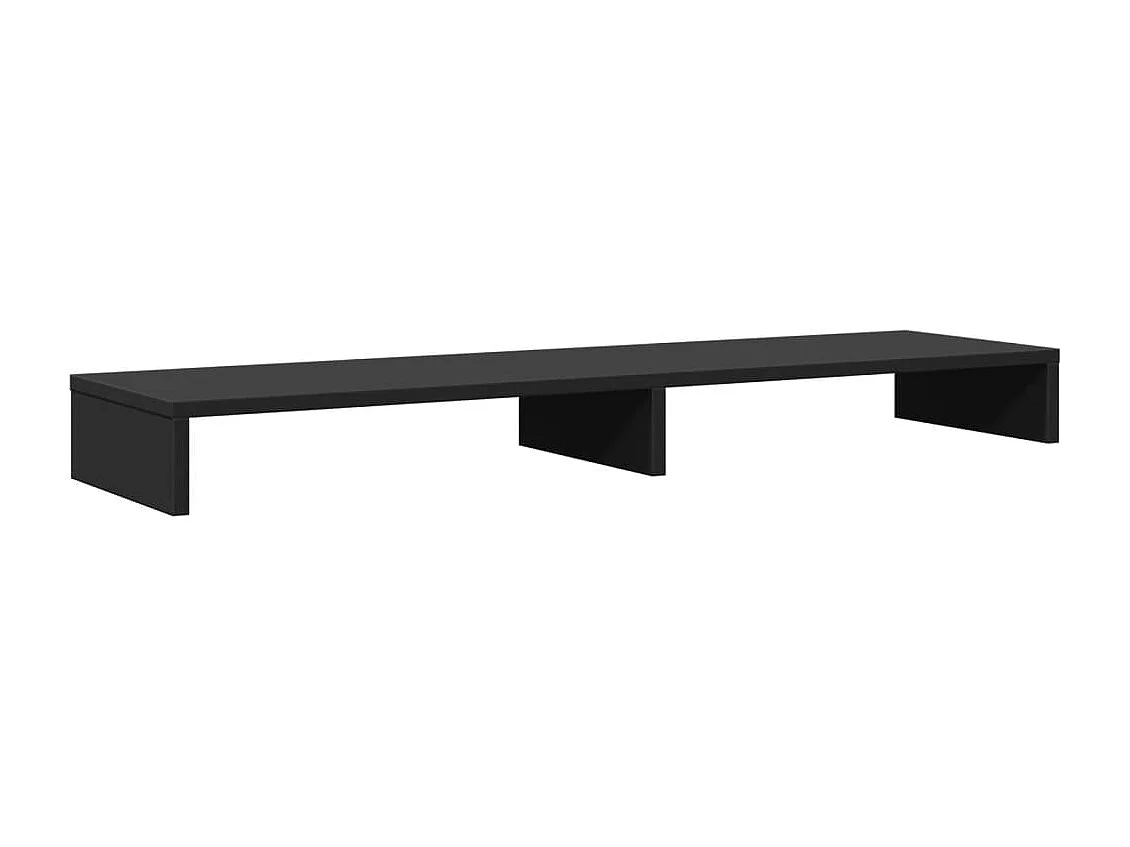 Mesa de escritorio con soporte para monitor 100 x 27 x 10 cm madera de ingeniería color negro 02_0044835