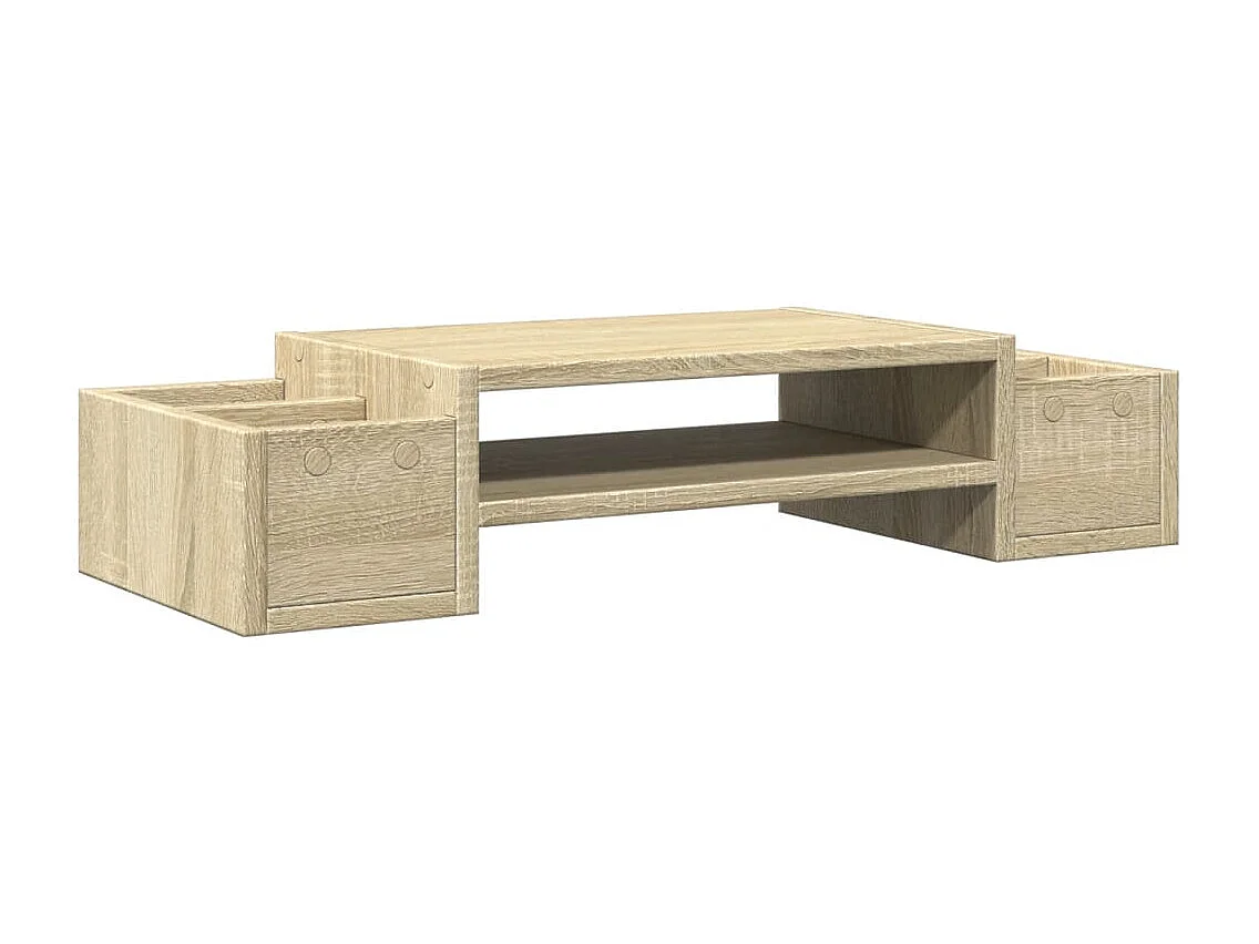 Mesa de monitor mueble de oficina y almacenamiento madera de ingeniería Sonoma color marrón 02_0044960