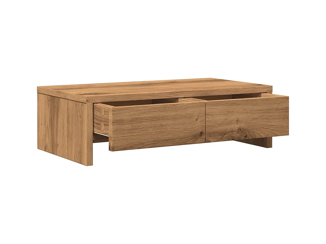 Suporte para monitor mesa móveis escrivaninha e gavetas feito à mão madeira projetada marrom 02_0044963