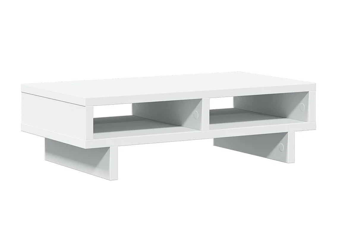 Mesa de escritorio con soporte para monitor mueble de 50 x 27 x 15 cm madera de ingeniería color blanco 02_0044873