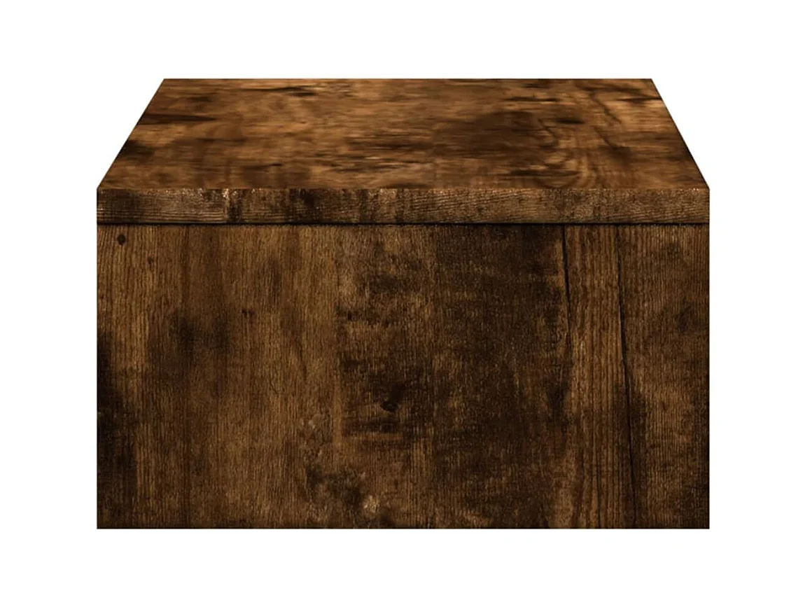 Mesa de escritorio con soporte para monitor y cajones de madera de ingeniería marrón 02_0044936