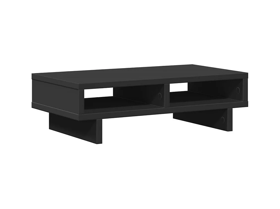 Mesa de escritorio con soporte para monitor mueble de 50 x 27 x 15 cm madera de ingeniería color negro 02_0044882