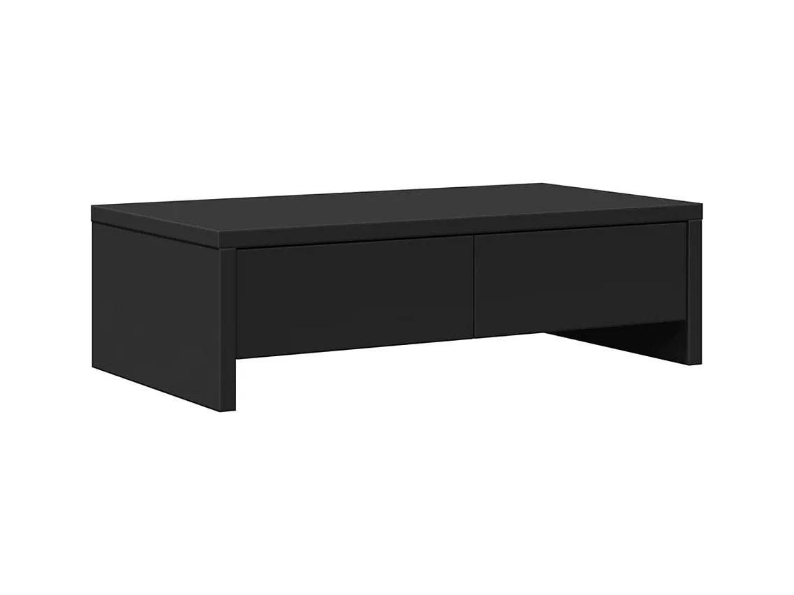 Suporte para monitor mesa e móveis com gavetas madeira projetada preta 02_0044943