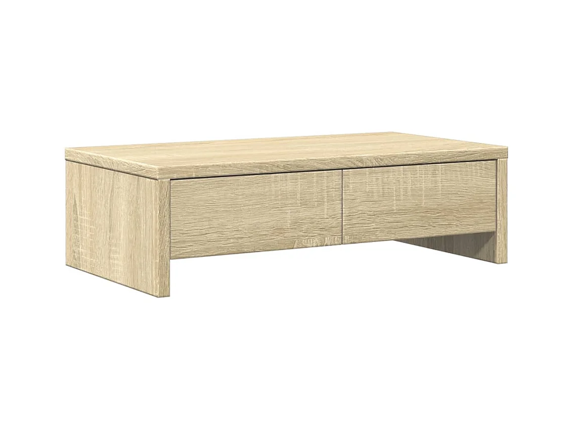 Suporte para monitor mesa e móveis com gavetas madeira de engenharia Sonoma marrom 02_0044945