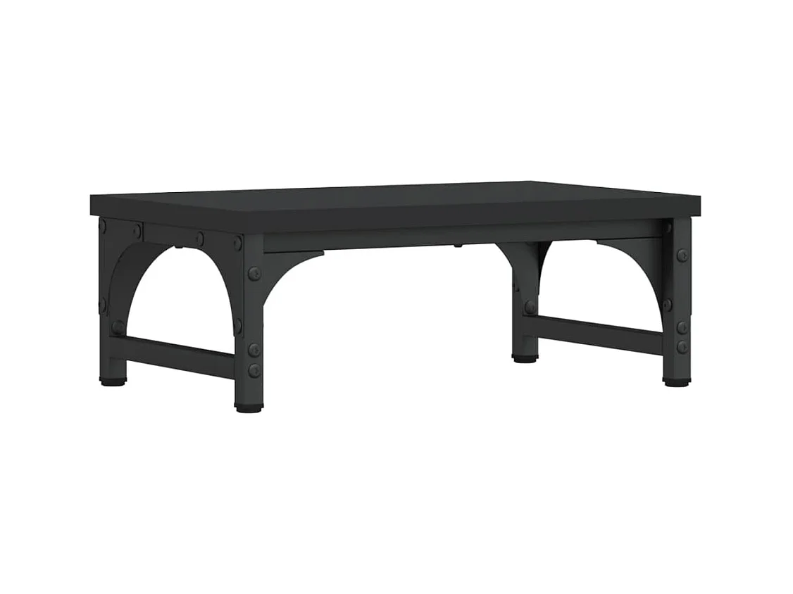 Mesa de escritorio con soporte para monitor 37 x 23 x 14 cm madera de ingeniería color negro 02_0044858
