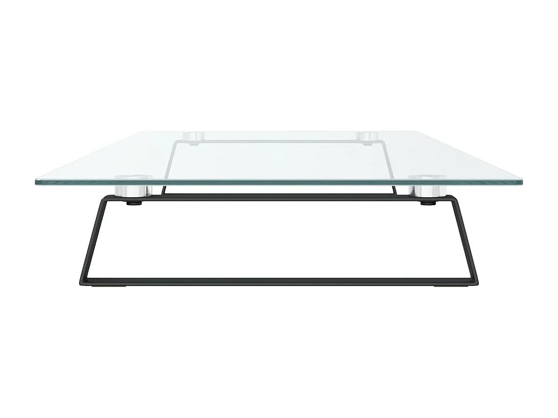 Supporto per monitor da tavolo mobile da scrivania 100 x 35 x 8 cm vetro temperato e metallo nero 02_0044853