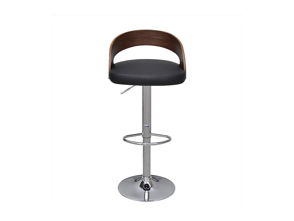 Conjunto de dois bancos de bar de design, assento de cadeira, estrutura de madeira curvada, altura ajustável 1202067