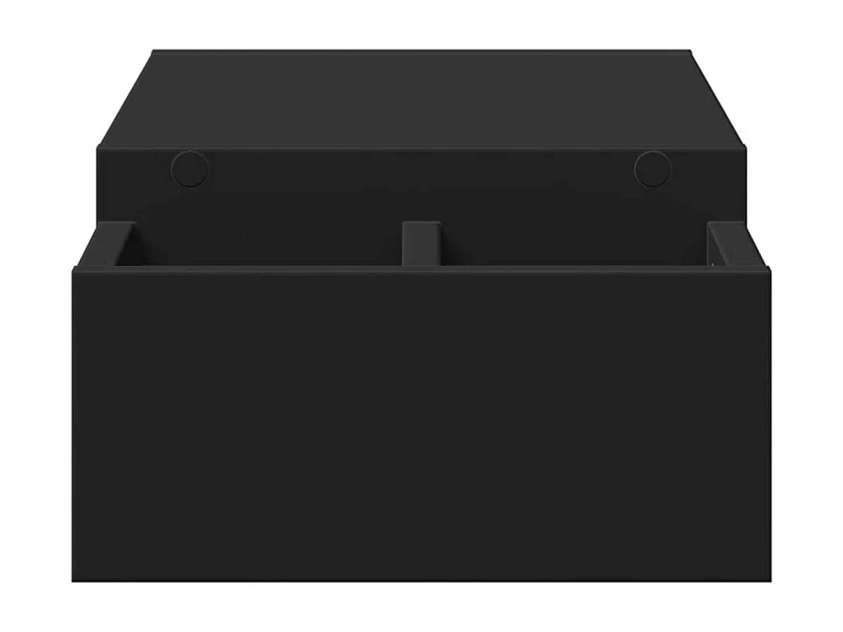 Supporto per monitor tavolo da scrivania con contenitore in legno ingegnerizzato nero 02_0044927