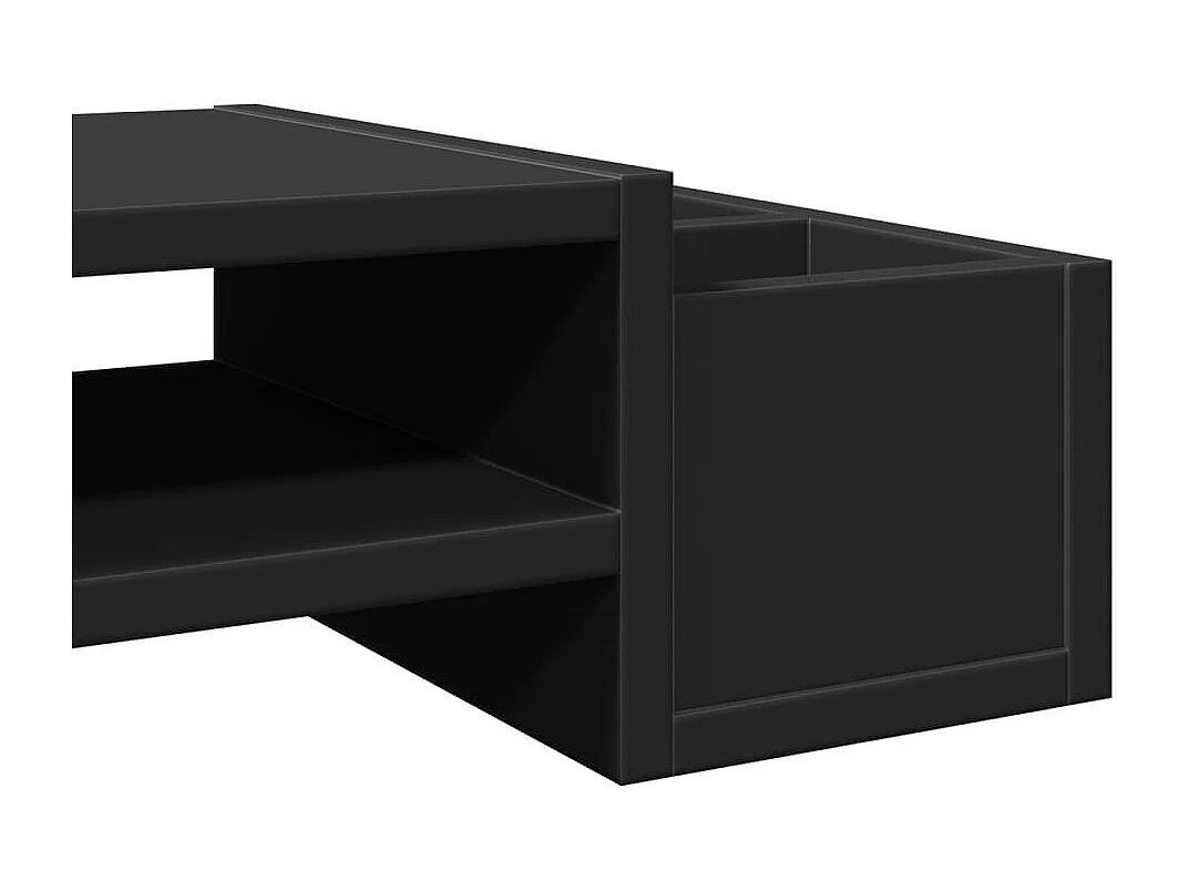 Supporto per monitor tavolo da scrivania con contenitore in legno ingegnerizzato nero 02_0044927