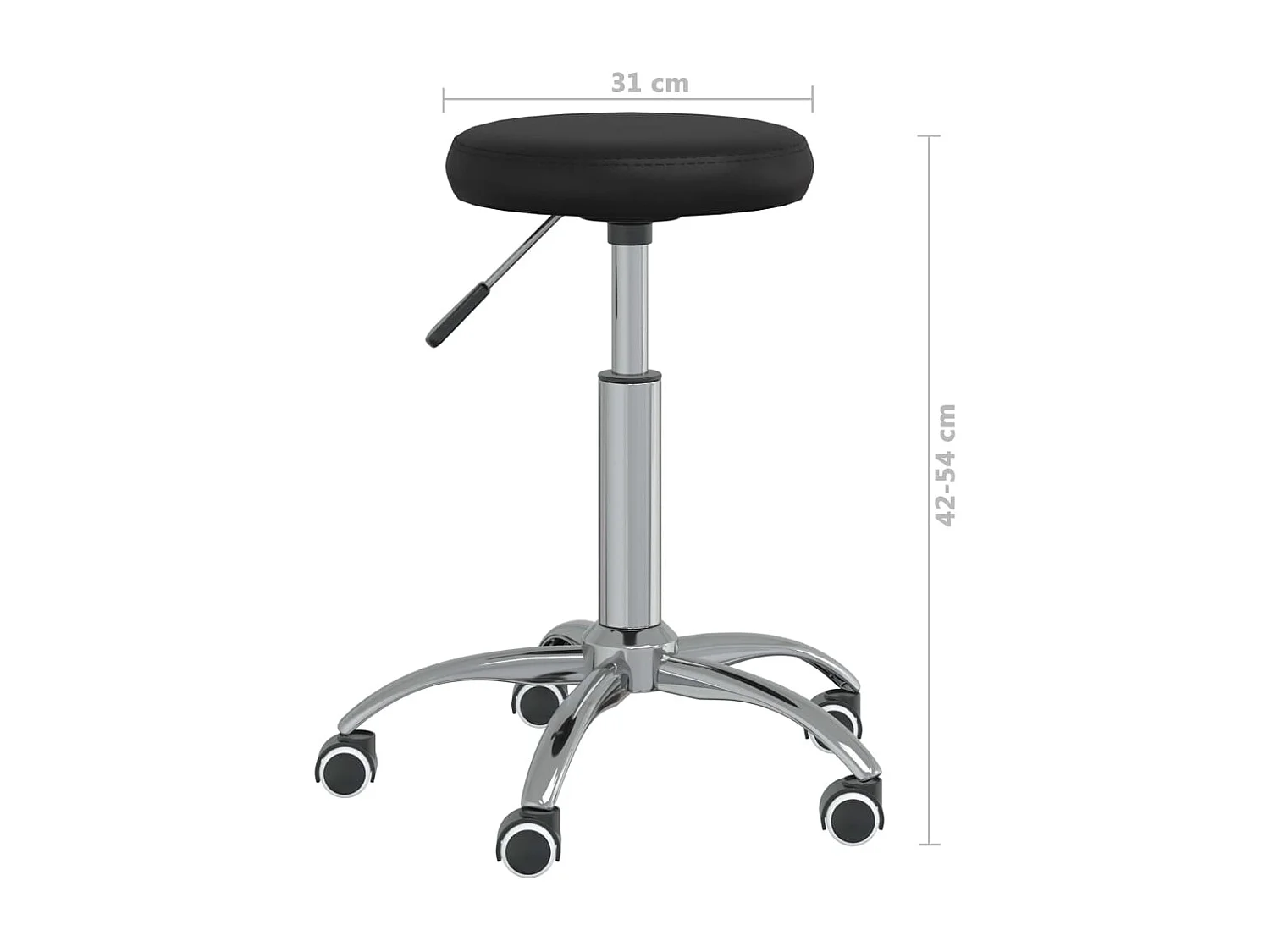 Sillón giratorio silla para ordenador oficina estudio símil piel negro 02_0024158