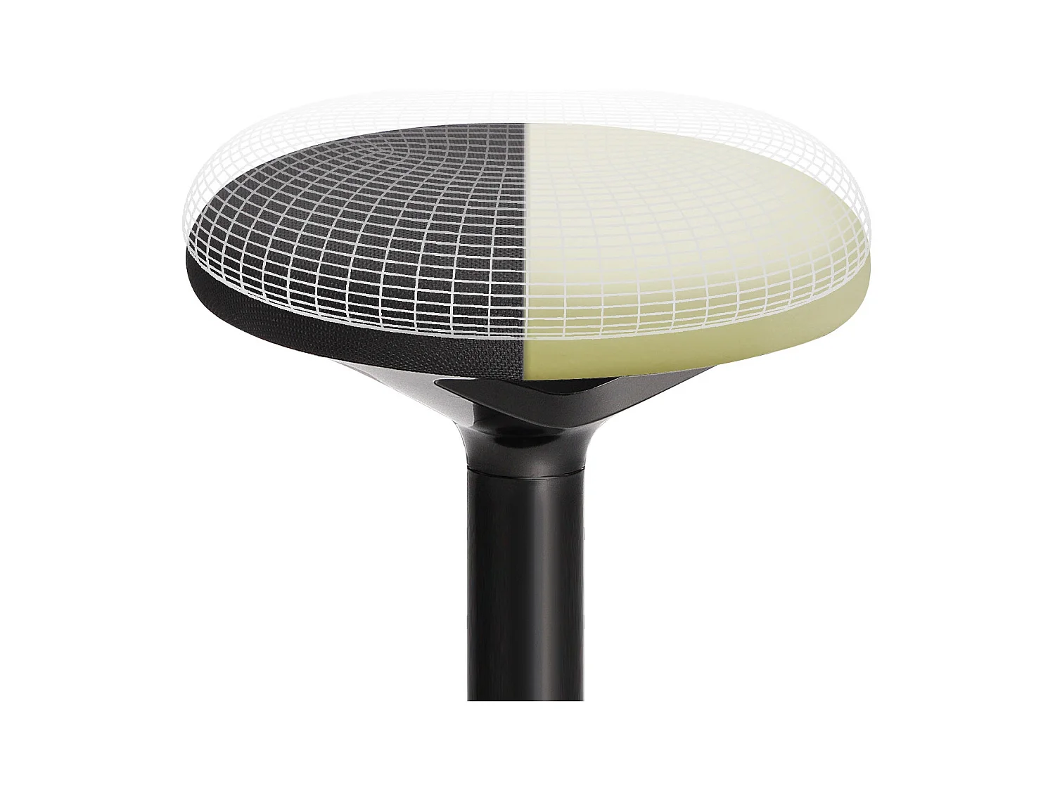 Banco dinâmico banco ergonômico assento de trabalho giratório 360 ° altura ajustável 50-70 cm sem montagem preto 12_0001460