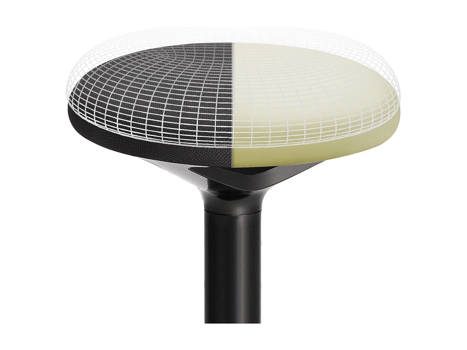 Banco dinâmico banco ergonômico assento de trabalho giratório 360 ° altura ajustável 50-70 cm sem montagem preto 12_0001460