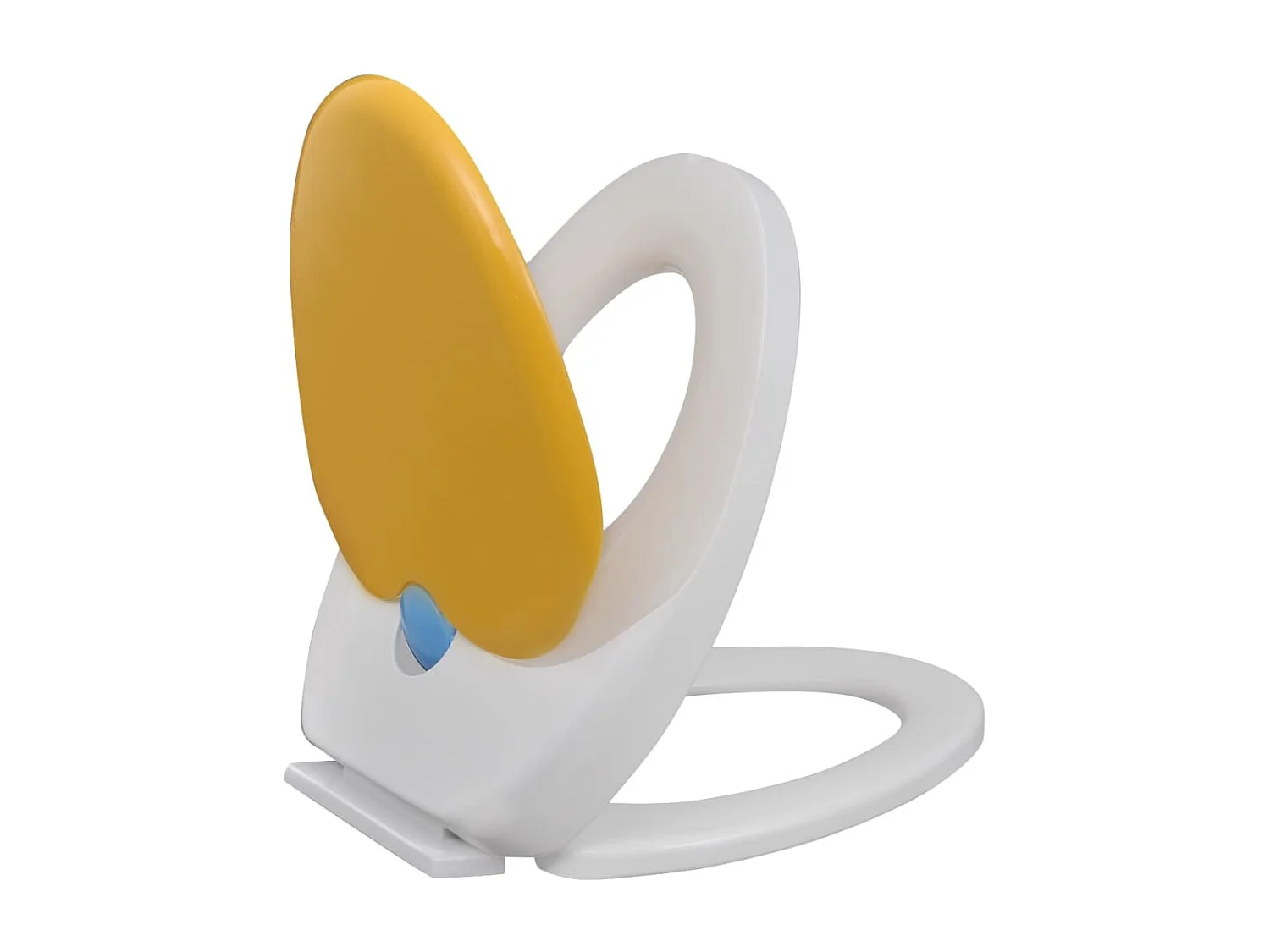 Juego de dos asientos y tapas de inodoro de plástico blanco y amarillo 02_0002959