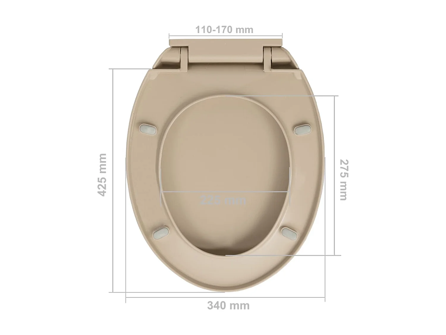 Asiento de Inodoro con Cierre Suave Beige Ovalado 02_0002922