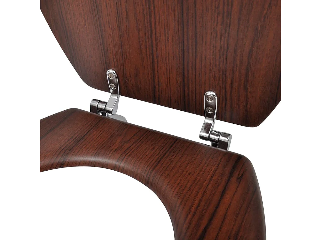 Asiento de inodoro con tapa MDF Diseño sencillo marrón 02_0002880