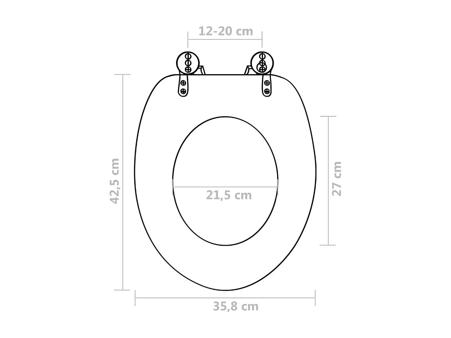 Asiento de inodoro con tapa MDF Diseño sencillo marrón 02_0002880