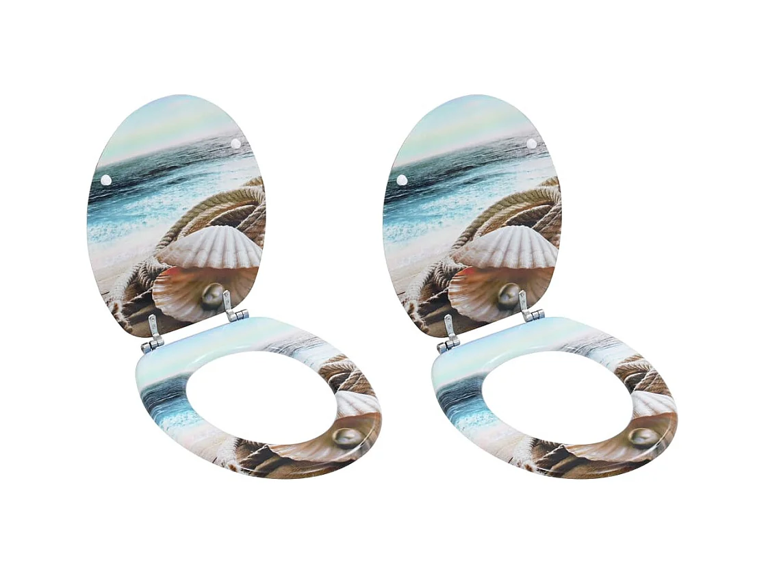 Juego de dos asientos para tapa de inodoro con tapa de MDF 02_0002961