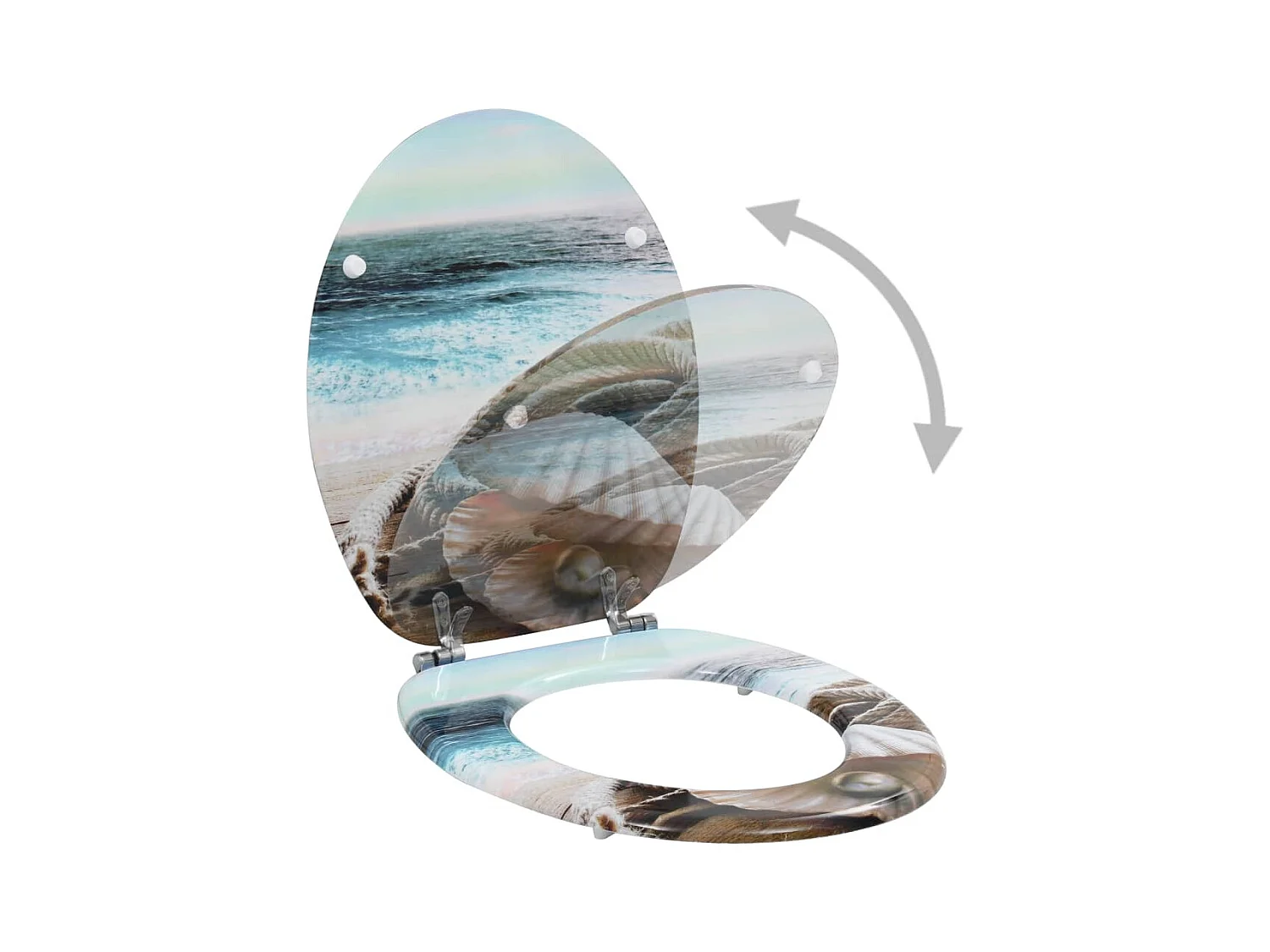 Juego de dos asientos para tapa de inodoro con tapa de MDF 02_0002961