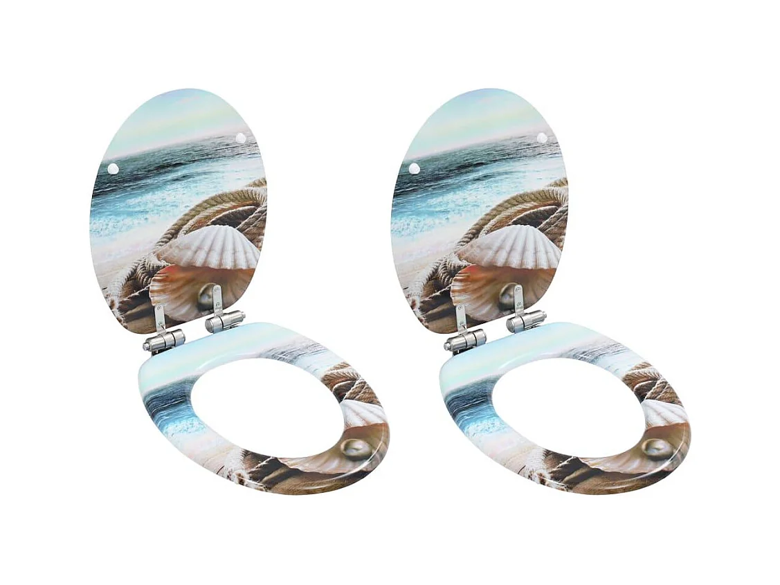 Set di due copriwater in MDF e copriwater con chiusura rallentata Shell 02_0002960