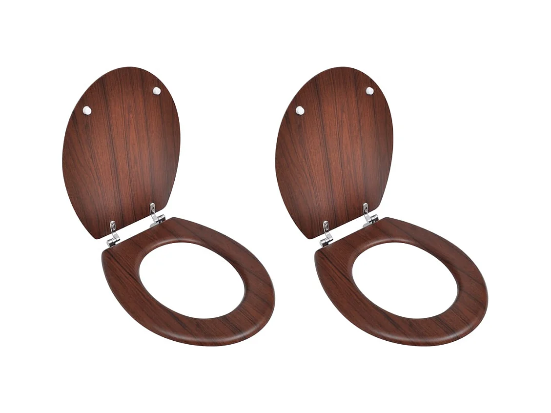 Assentos sanitários com tampas 2 peças MDF Marrom 02_0002946