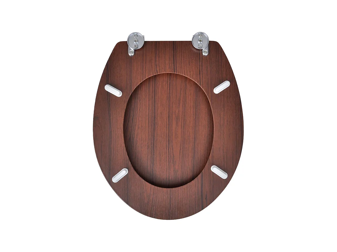 Assentos sanitários com tampas 2 peças MDF Marrom 02_0002946