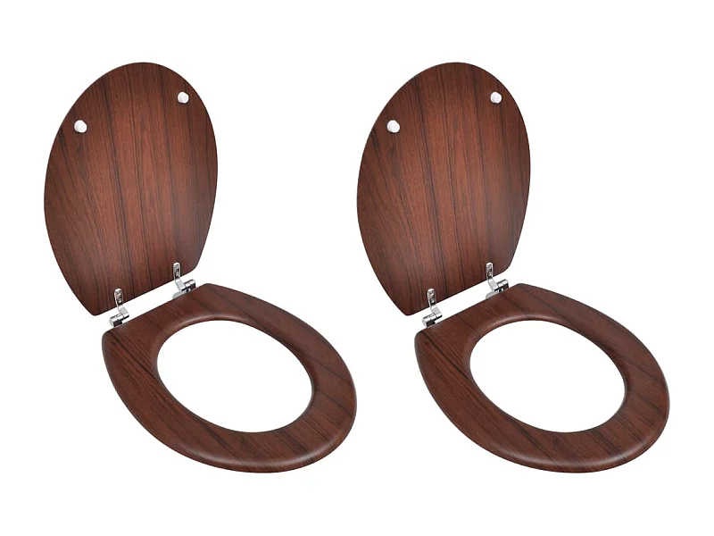 Tapas de inodoro con funda 2 piezas MDF Marrón 02_0002946