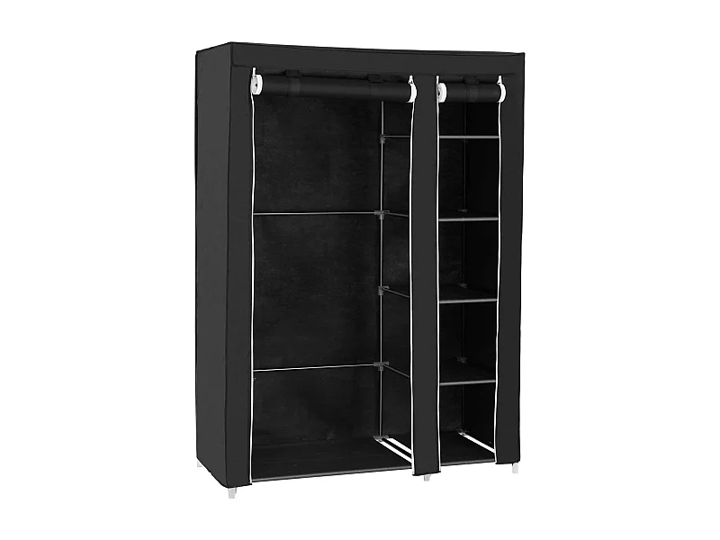 Armadio pieghevole porta abiti tela 175 cm nero 12_0000198