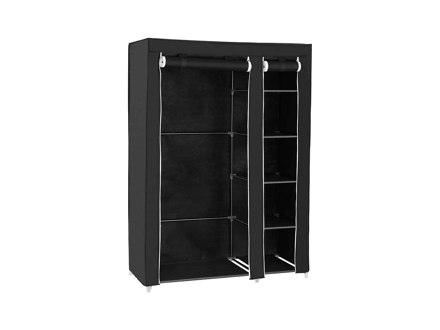 Armadio pieghevole porta abiti tela 175 cm nero 12_0000198