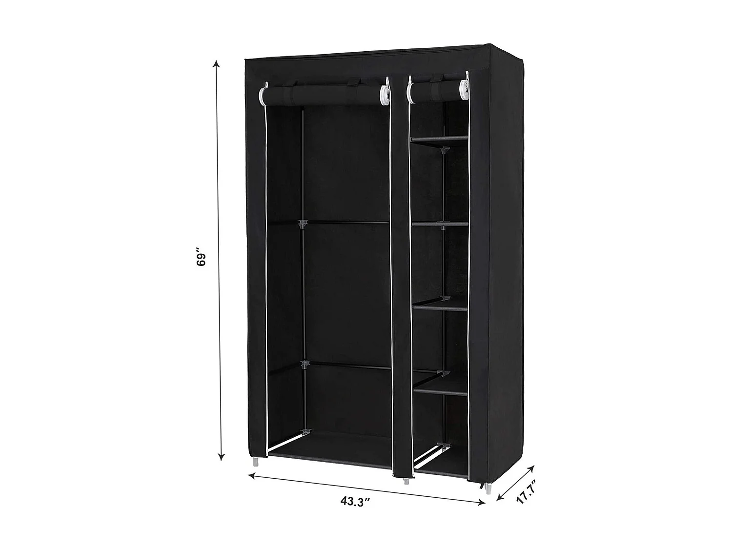 Armoire penderie pliable vêtements noire 110 x 45 x 175 cm 12_0000198