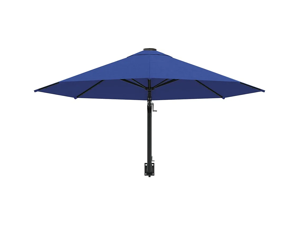 Parasol mural avec mât métal bleue 300 x 300 x 131 cm 02_0008686