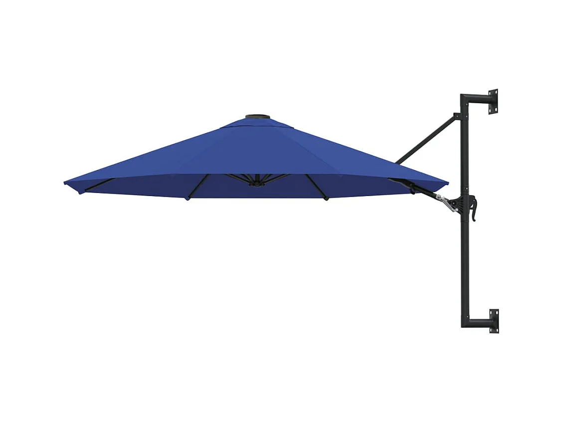 Parasol mural avec mât métal bleue 300 x 300 x 131 cm 02_0008686
