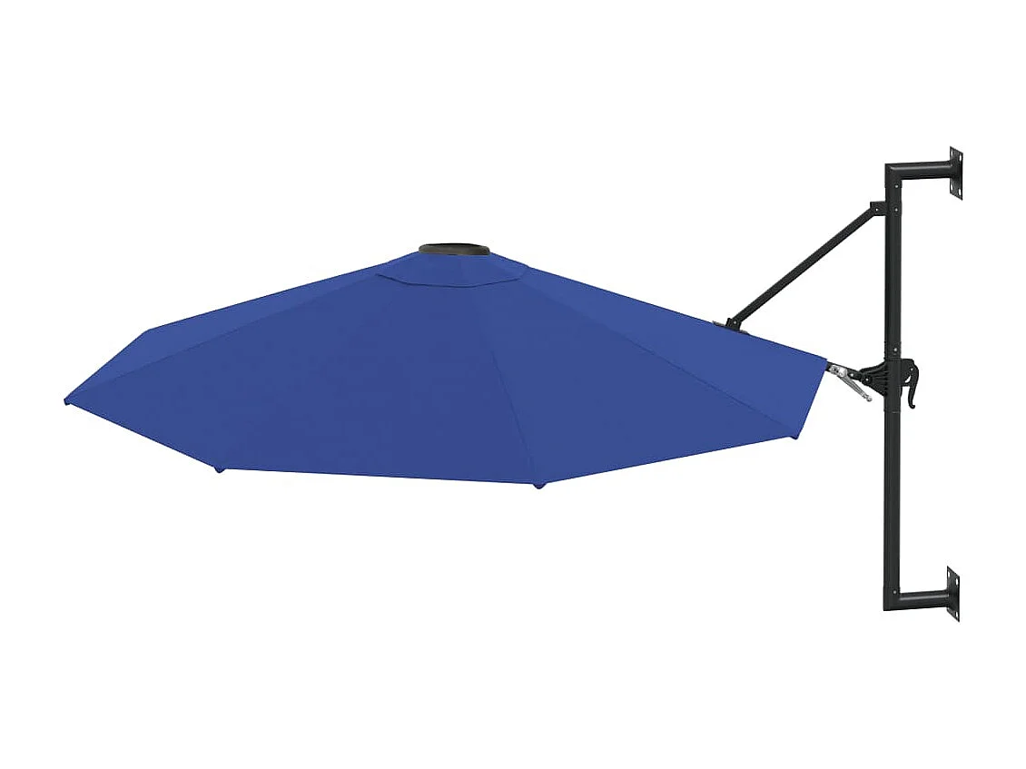Guarda-sol de parede com haste metálica 300 cm azul 02_0008686