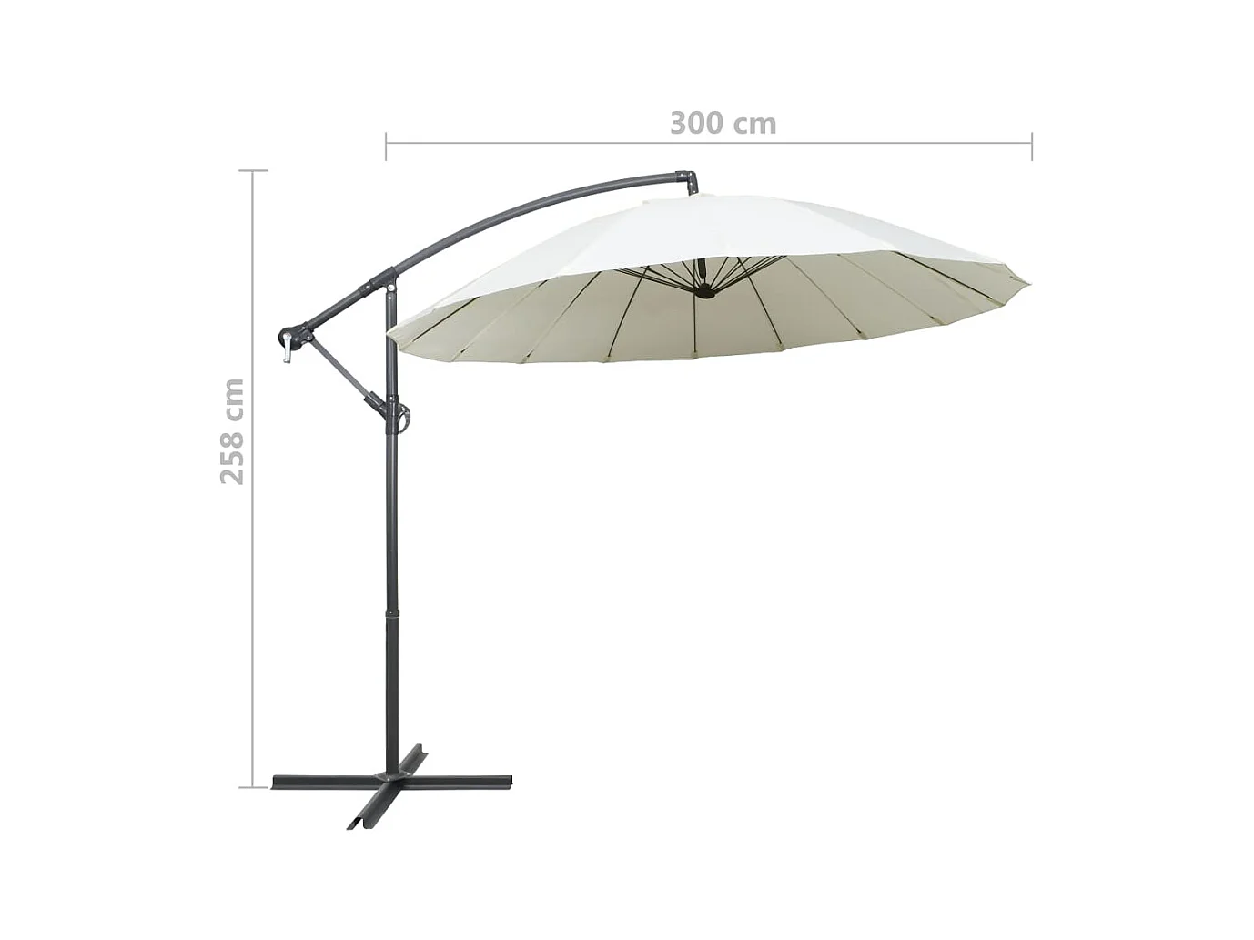 Ombrellone da esterno sospeso 3 m alluminio bianco sabbia 02_0008723
