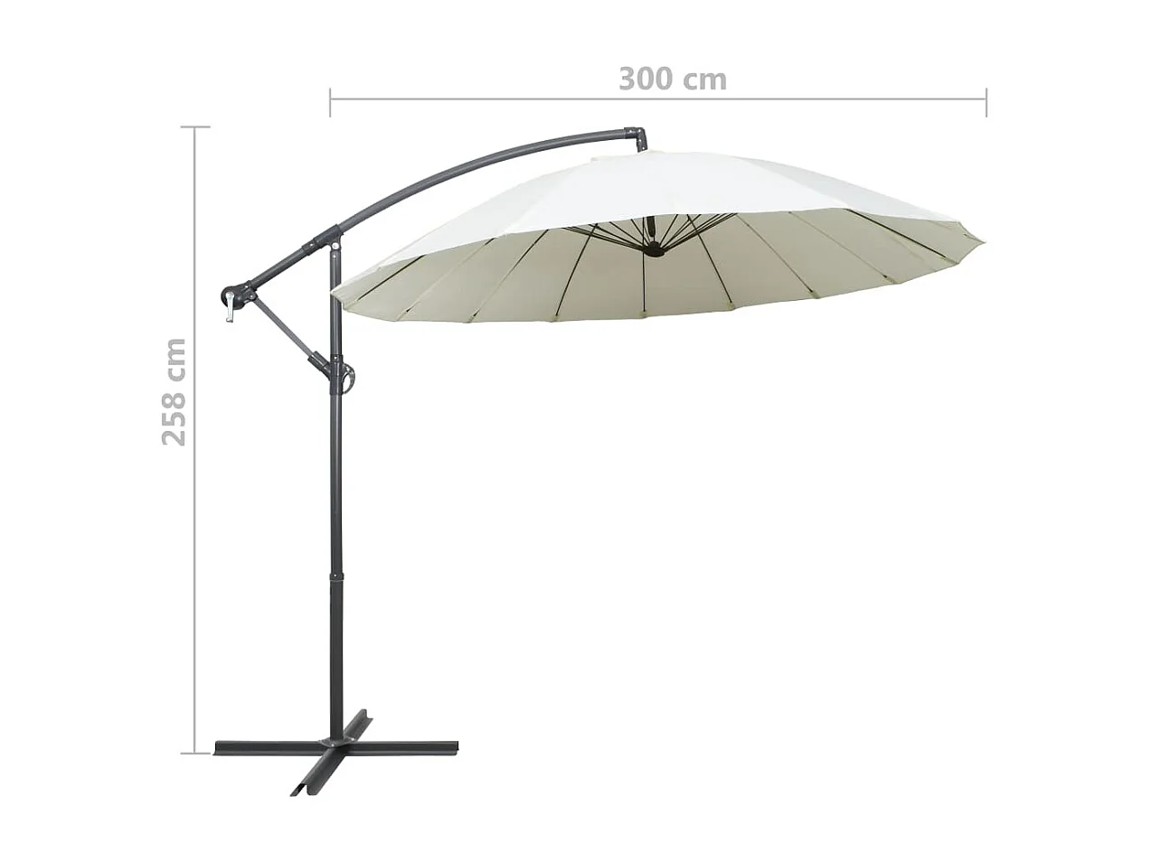 Ombrellone da esterno sospeso 3 m alluminio bianco sabbia 02_0008723