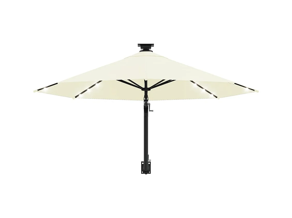 Parasol mural avec mât métal argentée 300 x 300 x 131 cm 02_0008694