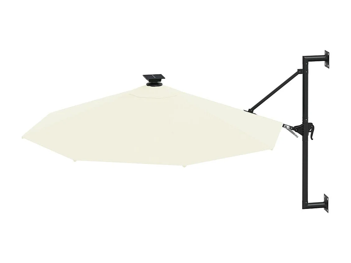 Guarda-sol de parede com haste metálica e LED 300 cm areia 02_0008694