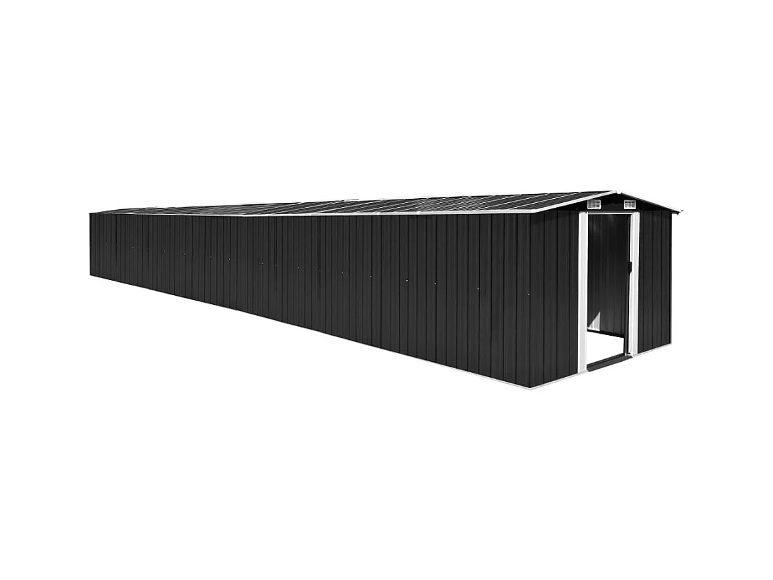 Abrigo de jardim, cabana, casa de armazenamento, galpão ao ar livre, ferramentas robustas 257 x 990 x 181 cm, aço galvanizado antracite 02_0022209