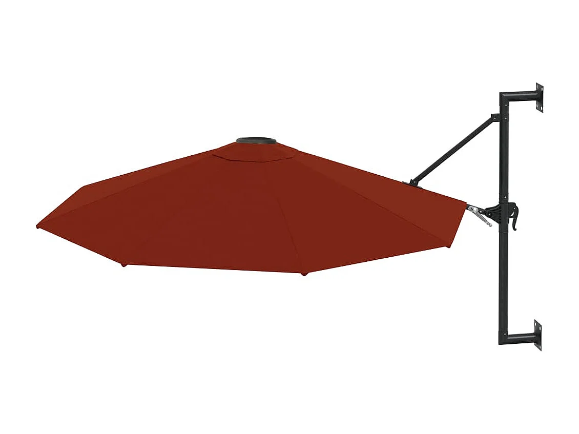 Parasol mural avec mât métal argentée 300 x 300 x 131 cm 02_0008684