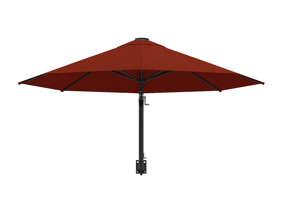 Parasol mural avec mât métal argentée 300 x 300 x 131 cm 02_0008684