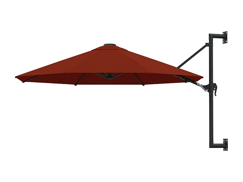 Parasol mural avec mât métal argentée 300 x 300 x 131 cm 02_0008684