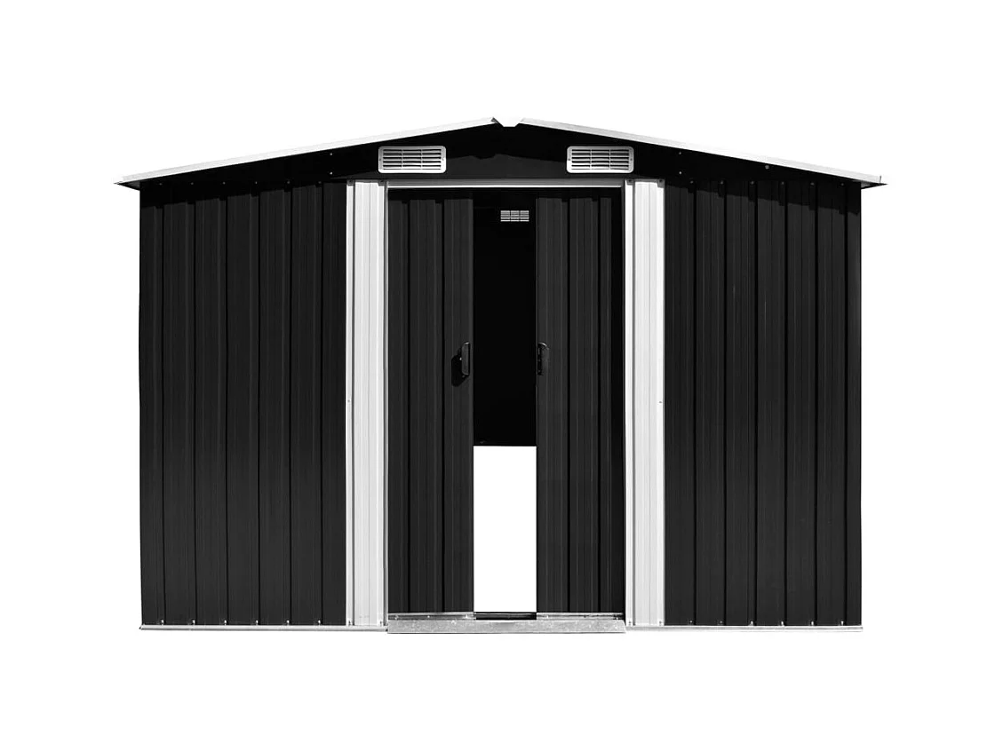 Casetta da giardino casetta per cabine ripostiglio casetta per la casa casetta per attrezzi da esterno robusta 257 x 580 x 181 cm metallo antracite 02_0022174