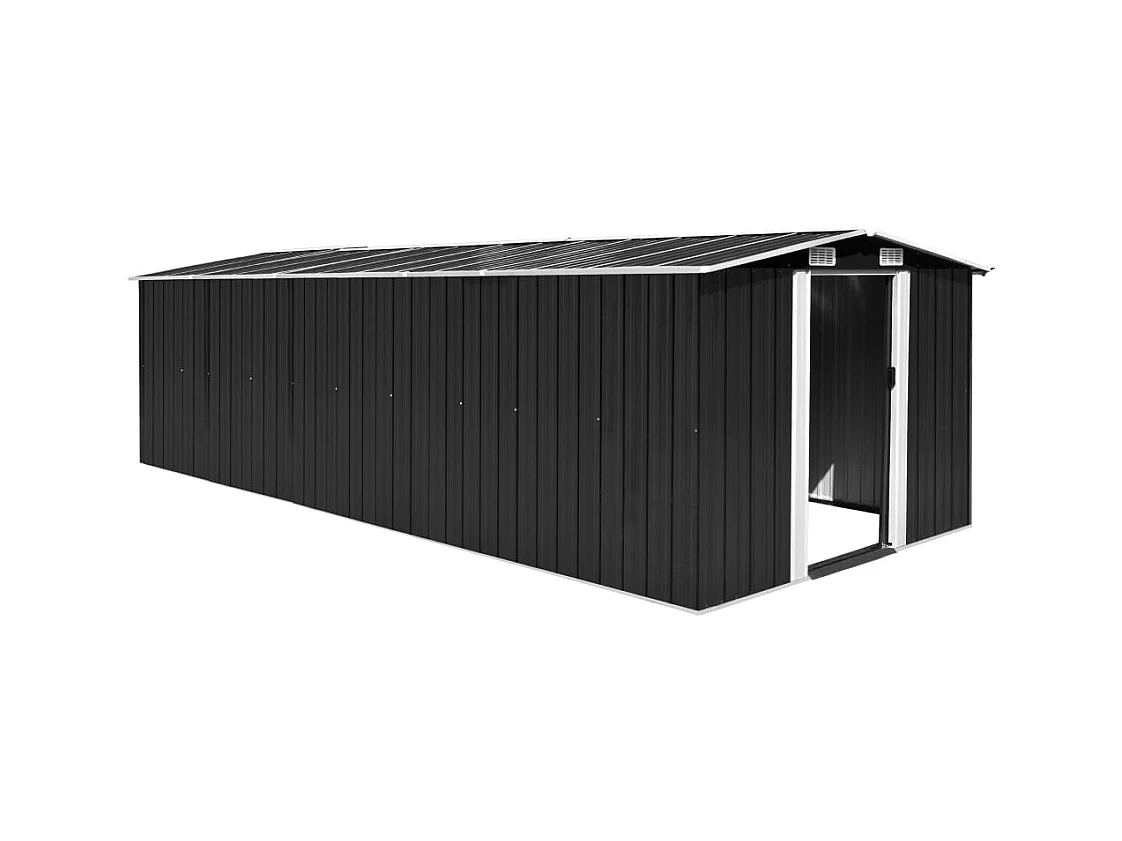 Abri de jardin cabane métal argentée 257 x 580 x 181 cm 02_0022174