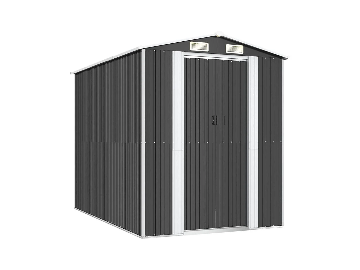 Abrigo de jardim, cabana, casa de armazenamento, galpão ao ar livre, ferramentas robustas, 192 x 274 x 223 cm, aço galvanizado antracite 02_0022197