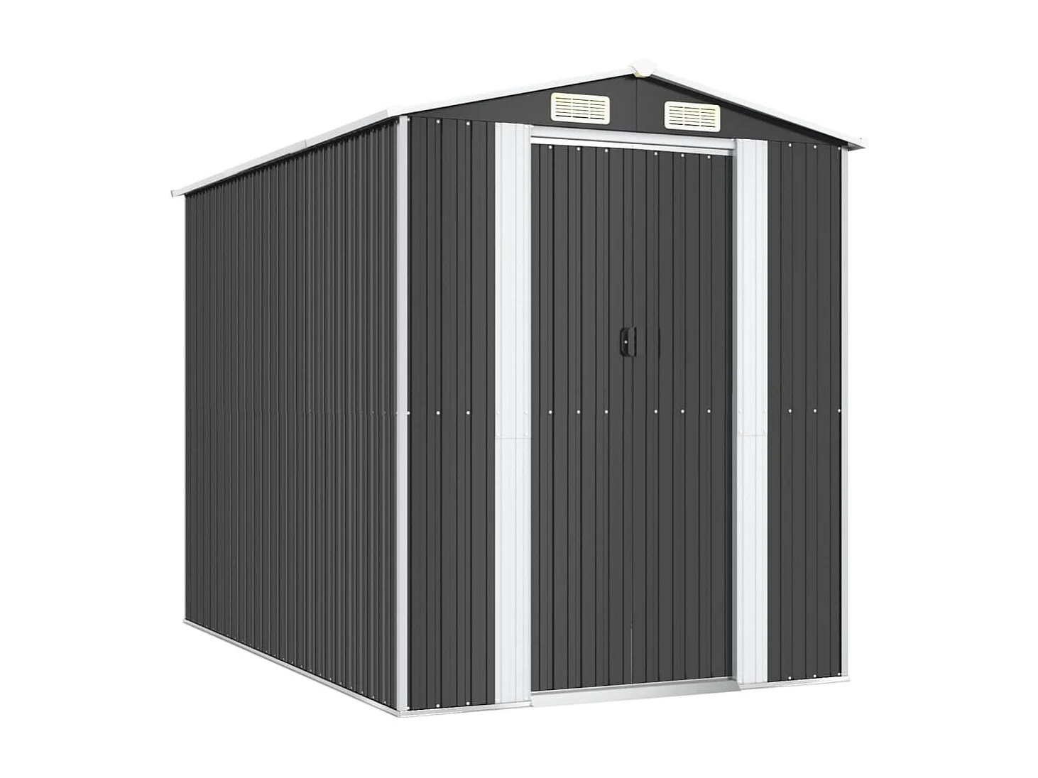 Abrigo de jardim, cabana, casa de armazenamento, galpão ao ar livre, ferramentas robustas, 192 x 274 x 223 cm, aço galvanizado antracite 02_0022197