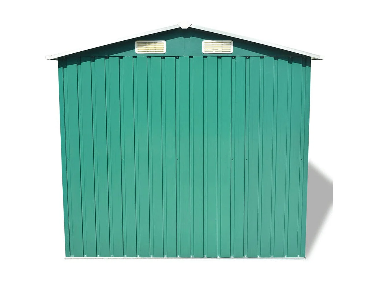 Galpão de jardim Cabine Galpão Casa Galpão de armazenamento Ferramentas de galpão ao ar livre Metal robusto 204 x 132 x 186 cm Verde 02_0022390