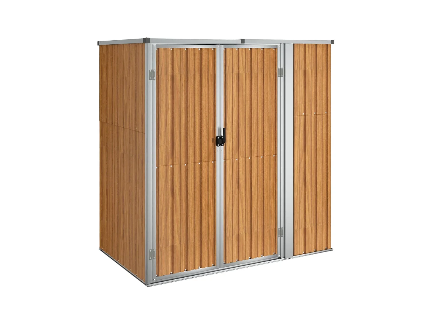 Abrigo de jardim, cabana, casa de armazenamento, galpão ao ar livre, ferramentas robustas 161 x 89 x 161 cm, aço galvanizado marrom 02_0022421