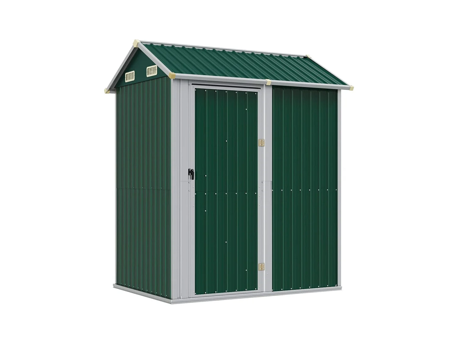 Abrigo de jardim, cabana, casa de armazenamento, galpão ao ar livre, ferramentas robustas 192 x 152,5 x 237 cm aço galvanizado verde 02_0022360