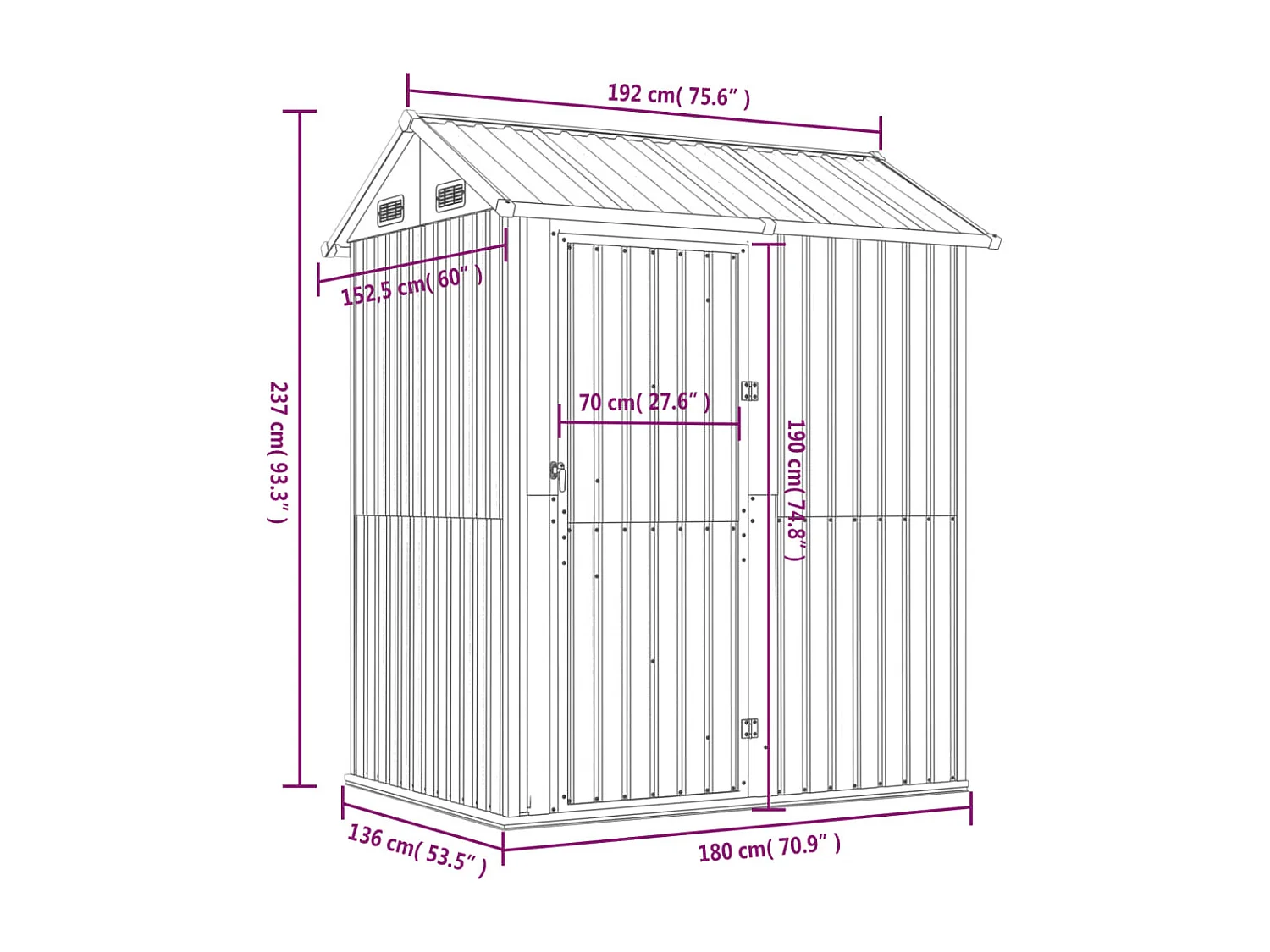 Abri de jardin cabane 192 x 152.5 x 237 cm 02_0022360